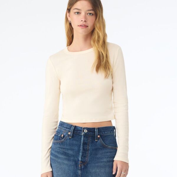 Bella Micro Rib Long Sleeve Baby T-Shirt Thumbnail